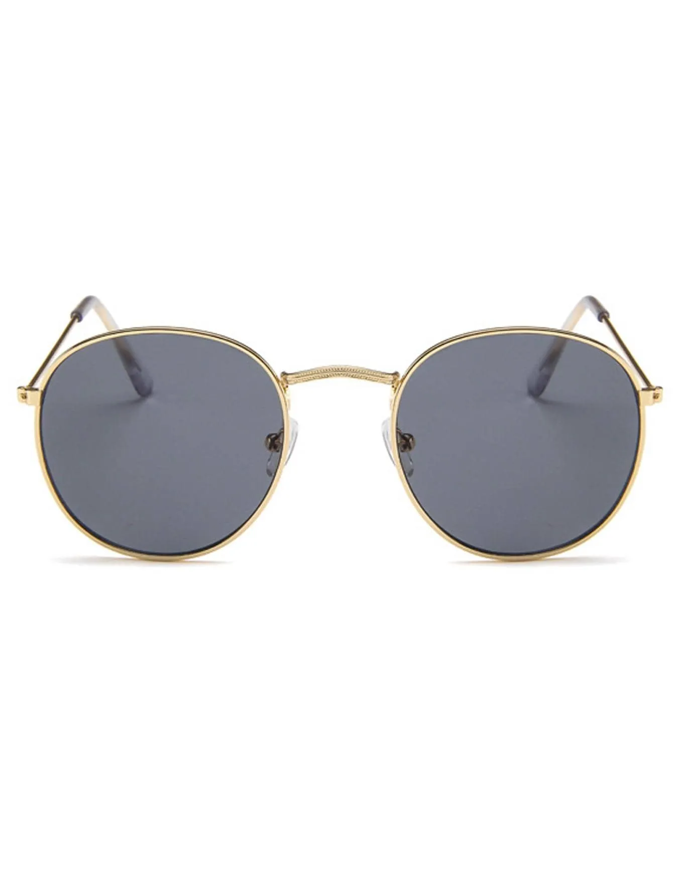 1pc Round Metallic Frame Classic Vintage Fashion Sunglasses For Sun Protection Outdoor Travel