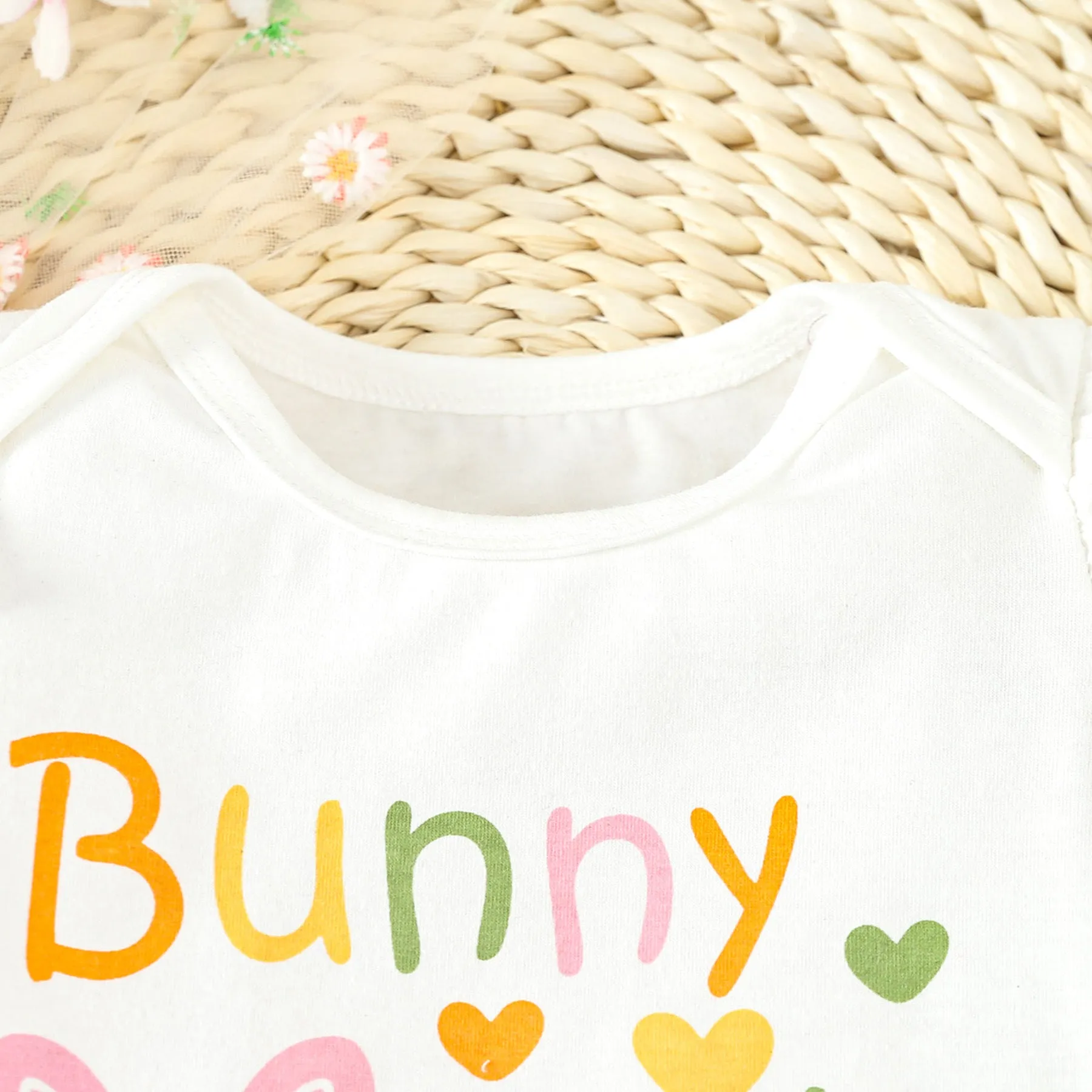 2 Pieces Set Baby Girls Easter Letters Rompers Animals And Cartoon Shorts Wholesale 24030174