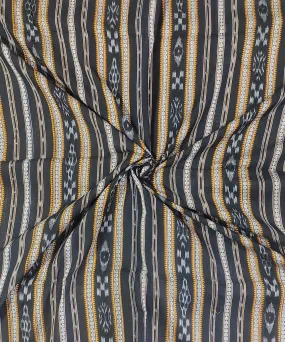 2.5m Black handwoven cotton sambalpuri ikat kurta material