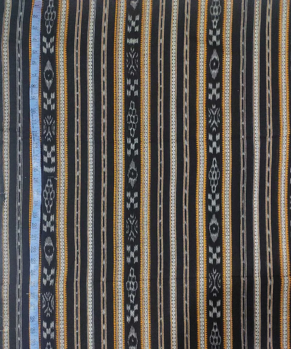 2.5m Black handwoven cotton sambalpuri ikat kurta material