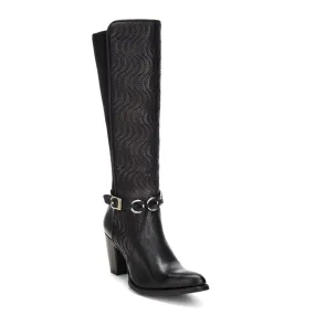 3F14VL - Cuadra black Paris Texas fashion leather strapped boots for women