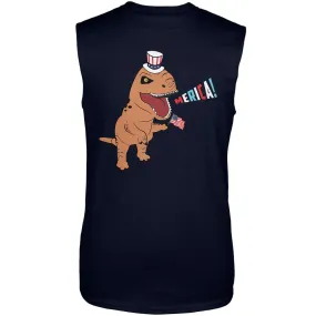 4th Of July Merica Patriotic T-Rex Dinosaur Mens Sleeveless Shirt