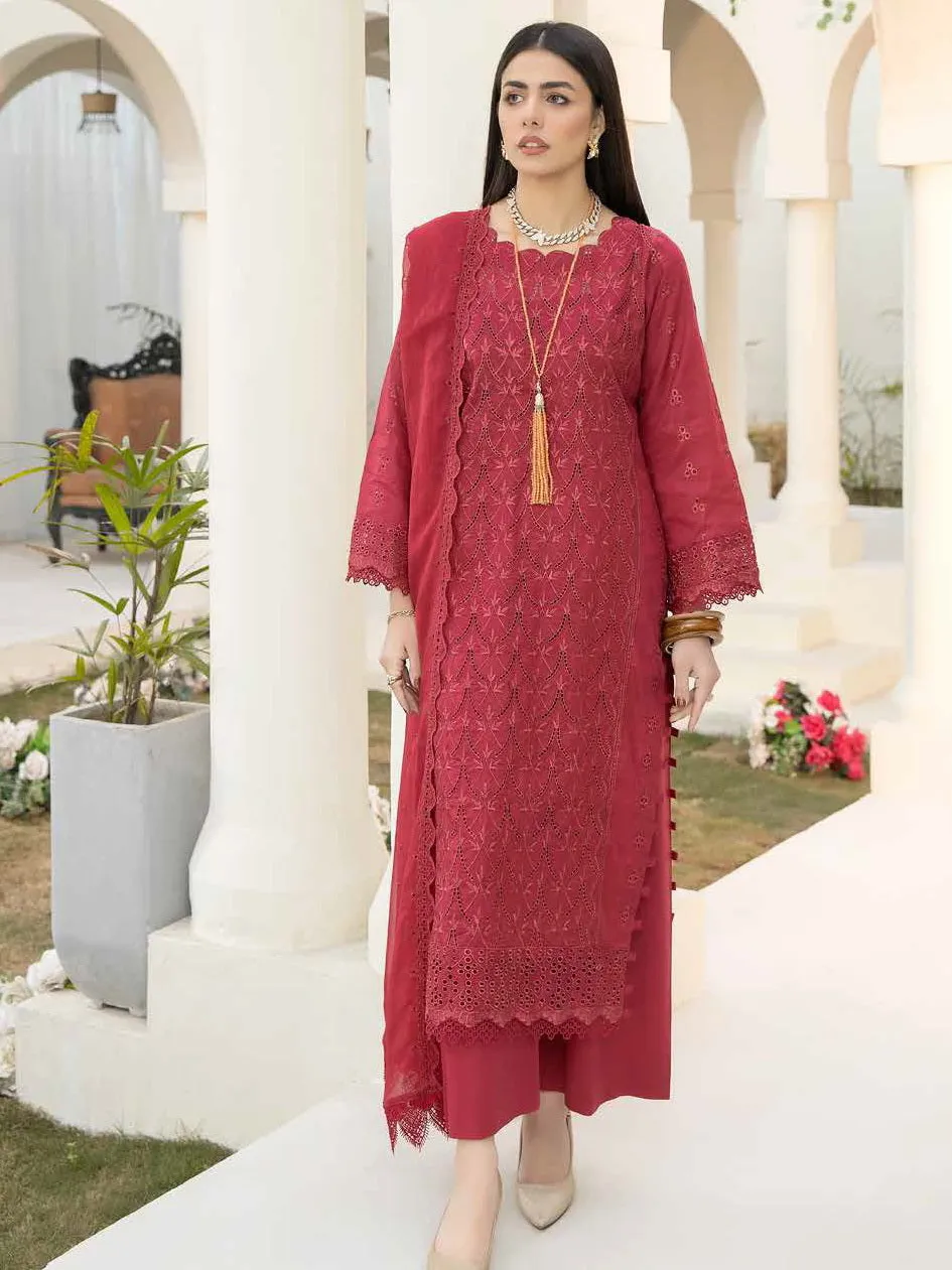 Aafreen by Riaz Arts Embroidered Chikankari Schiffli Lawn 3Pc AF-09