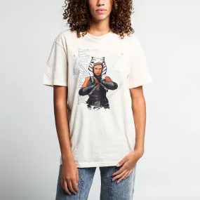 Ahsoka With Lightsaber Natural Tee