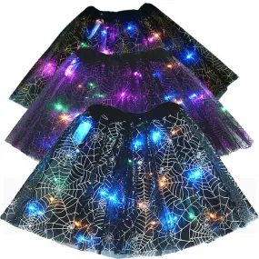 Baby Girl Scary LED Cobweb Tutu Skirt