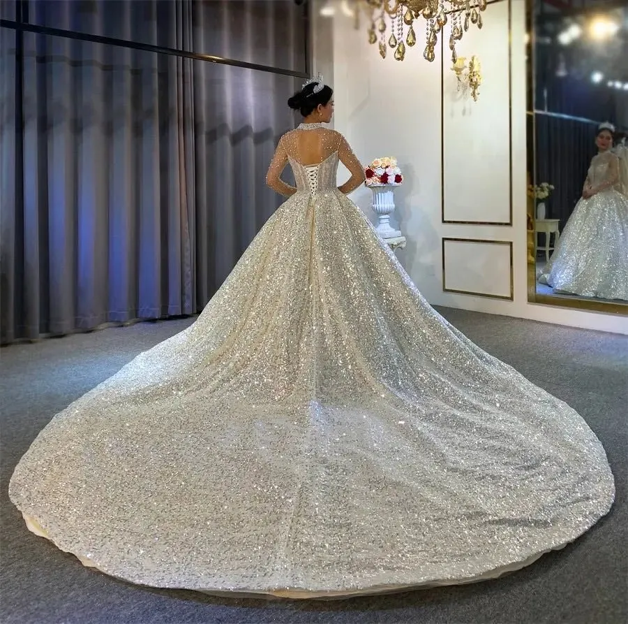 Beading Pearls Design Bridal Dress