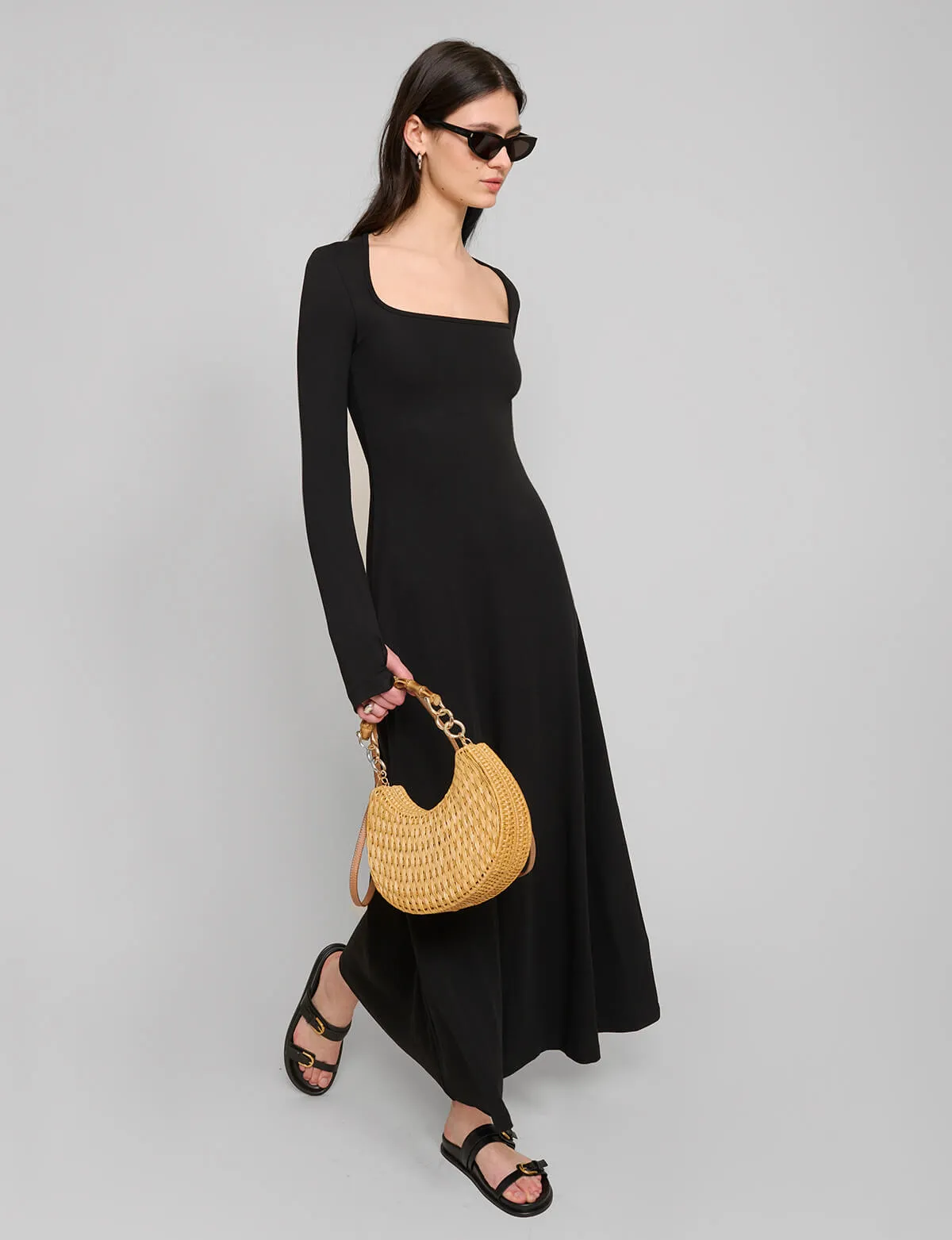 Black Jersey Maxi Dress