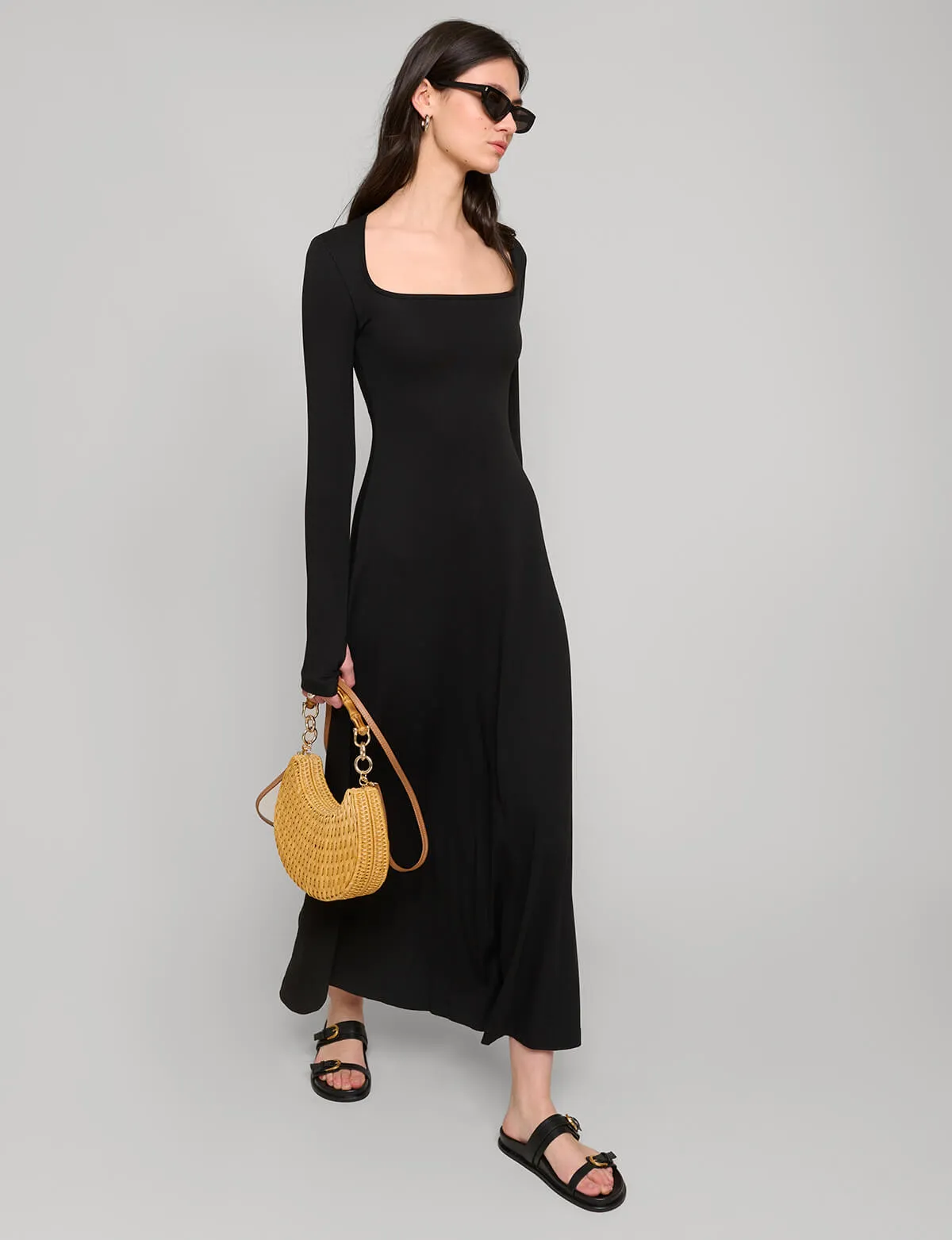 Black Jersey Maxi Dress