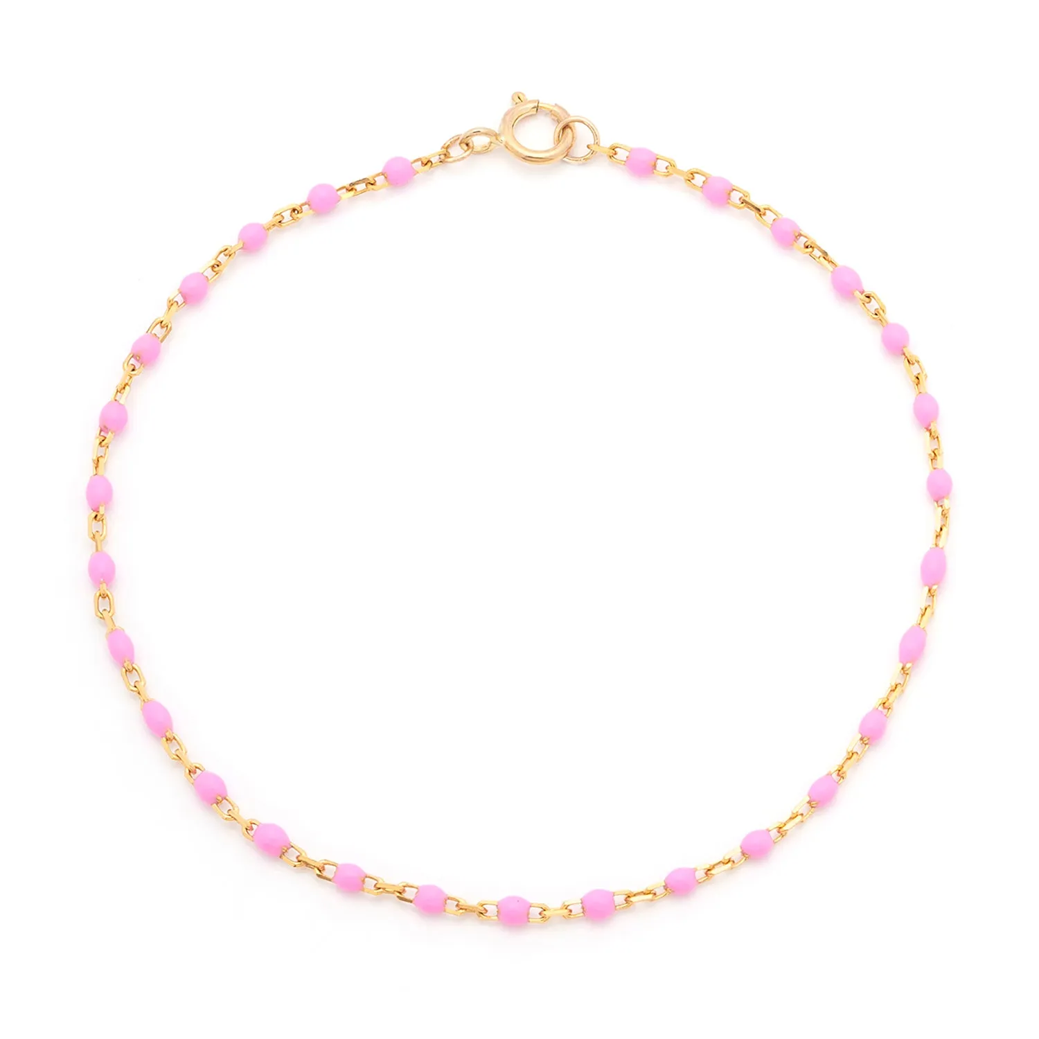 Candy Chain Anklet | Bubblegum & Gold