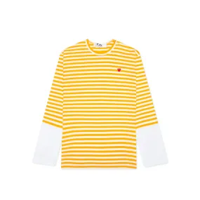 Comme des Garcons PLAY Mens Striped LS Tee