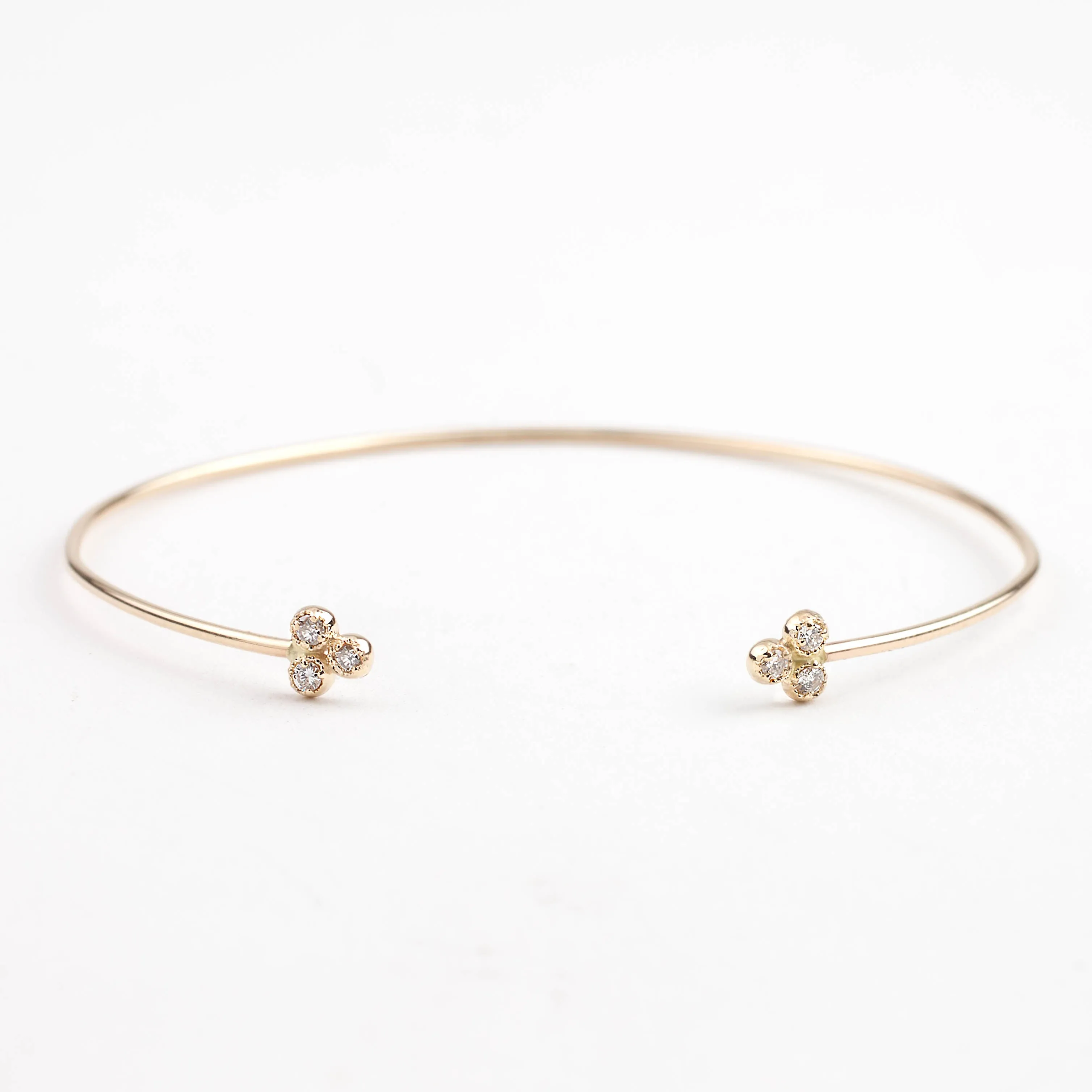 Dahlia Trio Diamond Open Cuff Bracelet