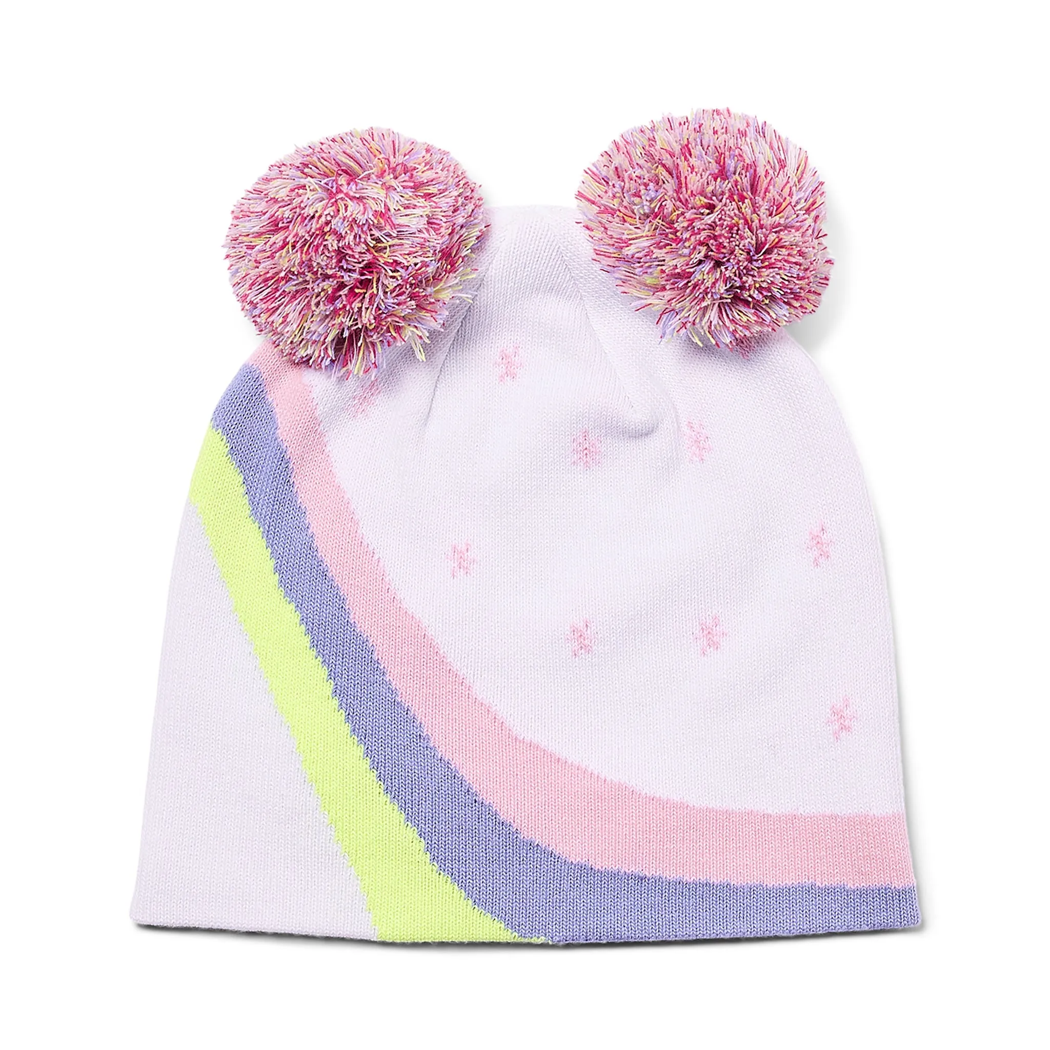 Girls Ski Bunny Pom - White