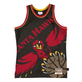 Men's Atlanta Hawks Mitchell & Ness Black Hardwood Classics Blown Out Fashion Jersey