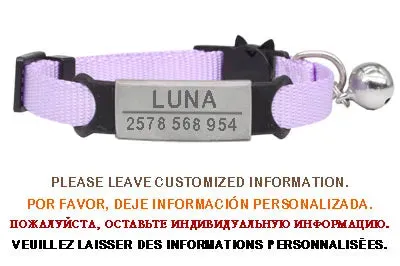 Personalized ID Free Engraving Cat Collar Safety Breakaway Small Dog Cute Nylon Adjustable for Puppy Kittens Necklace