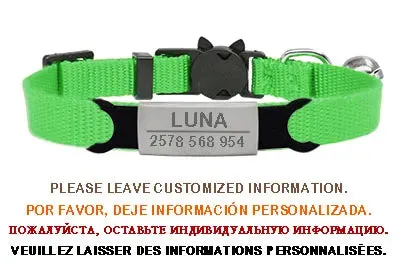 Personalized ID Free Engraving Cat Collar Safety Breakaway Small Dog Cute Nylon Adjustable for Puppy Kittens Necklace