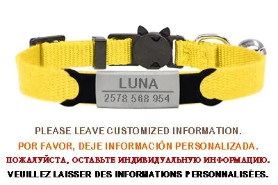 Personalized ID Free Engraving Cat Collar Safety Breakaway Small Dog Cute Nylon Adjustable for Puppy Kittens Necklace