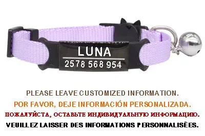 Personalized ID Free Engraving Cat Collar Safety Breakaway Small Dog Cute Nylon Adjustable for Puppy Kittens Necklace