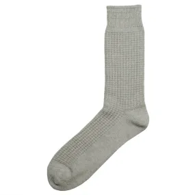 RoToTo - Cotton Waffle Crew Socks - Medium Gray