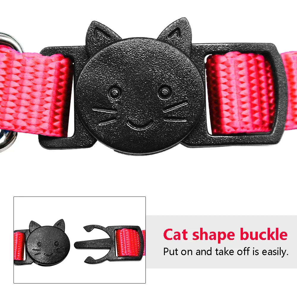 Safety Breakaway Cat Collars Quick Release Kitten Collar Personalized Custom Cats Collar Necklace with Bell for Cat Kitty Puppy