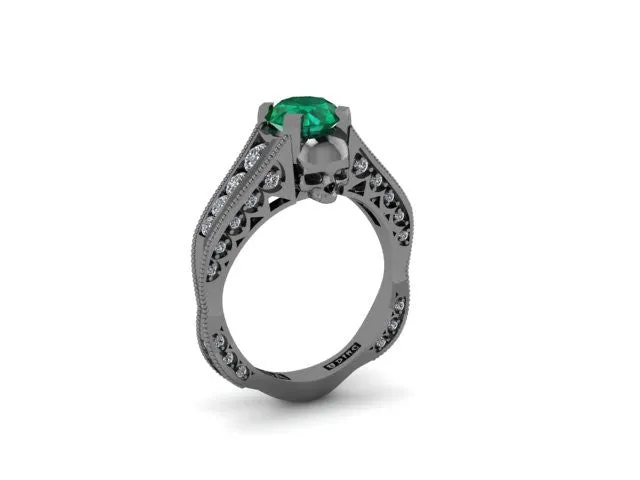 Secret Skull Engagement Ring-UDINC0323