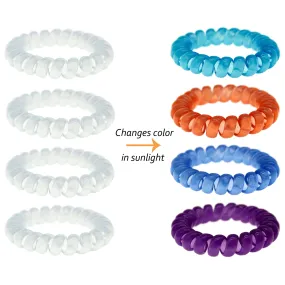 Solar Reactive Coil Hair Ties - 4 Pack