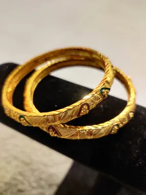 Stunning Gold Plated Designer Bangles Set For Women